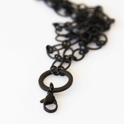 Cable Necklace - Black Tone - 30 inch